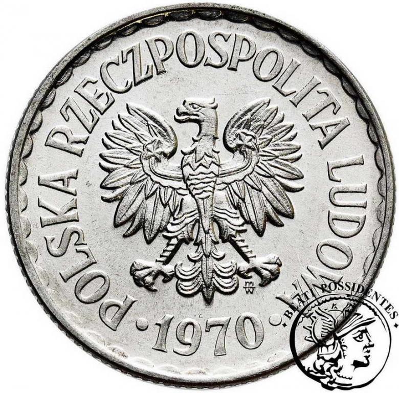 Polska 1 złoty 1970 aluminium st. 1/1-