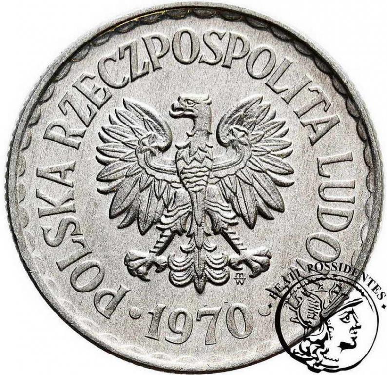 Polska 1 złoty 1970 aluminium st. 1/1-