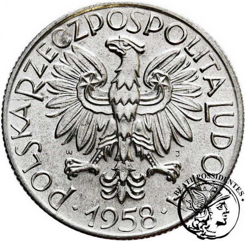 Polska 5 złotych 1958 Rybak st. 1/1-