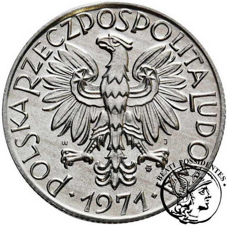 Polska 5 złotych 1971 Rybak st. 1/1-
