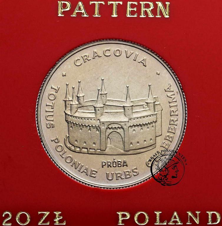 Polska PRÓBA 20 złotych 1981 Barbakan CuNi st. L