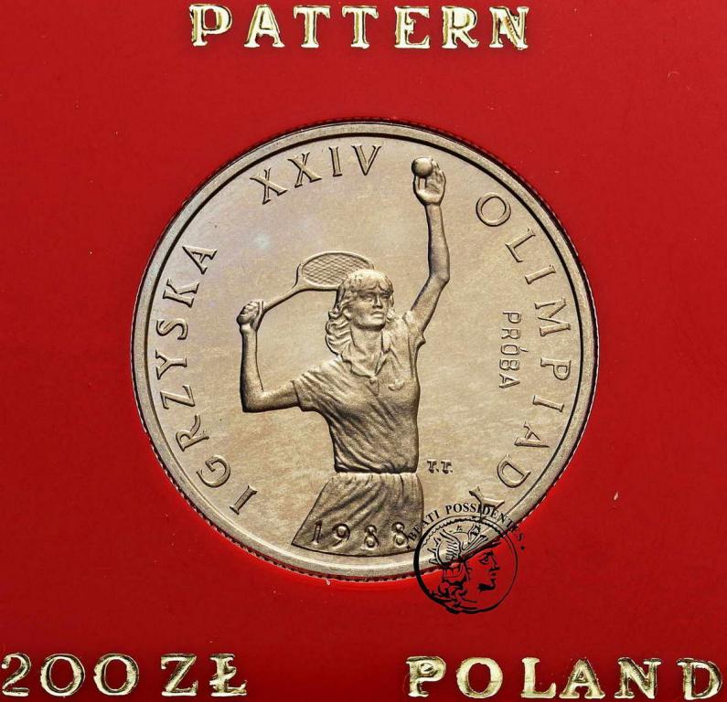 Polska PRÓBA CuNi 200 złotych 1987 Tenisistka st.L