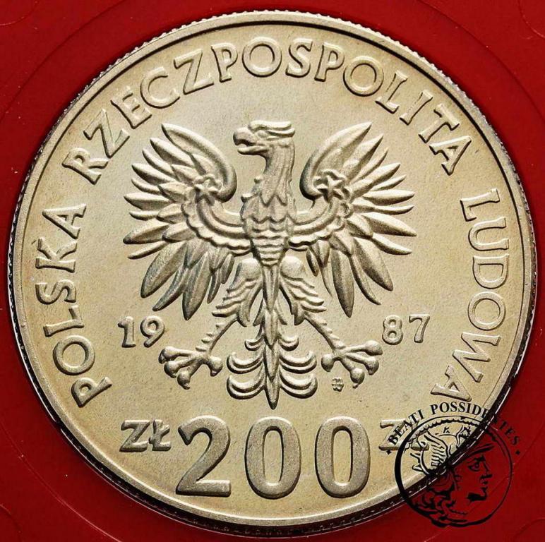 Polska PRÓBA CuNi 200 złotych 1987 UEFA 1988 st. L