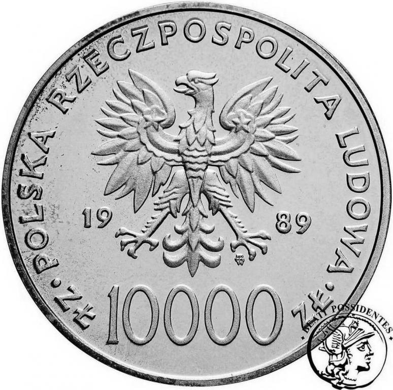 Polska 10000 zł 1989 Jan Paweł II (na kratce) st.L archiwum.niemczyk.pl
