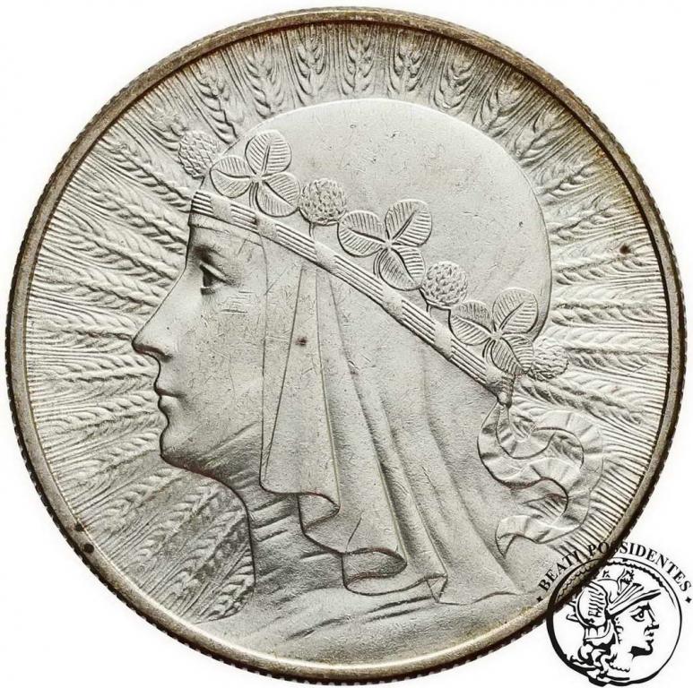 10 złotych 1932 głowa kobiety ze znakiem st. 2+