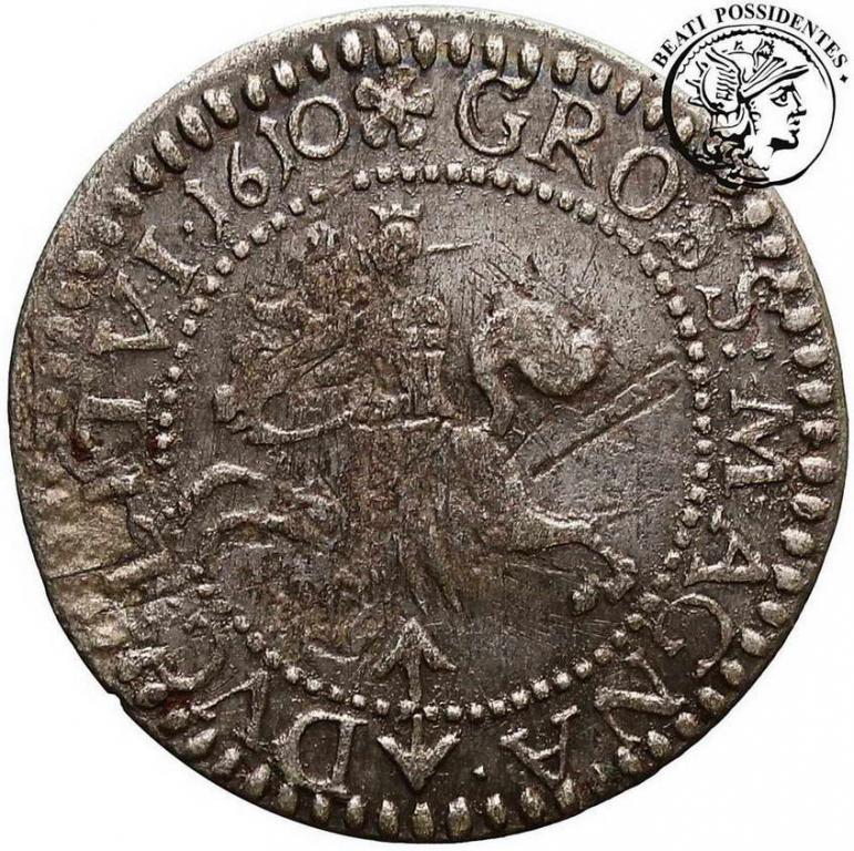 Polska Zygmunt III Waza grosz 1610 st. 3+