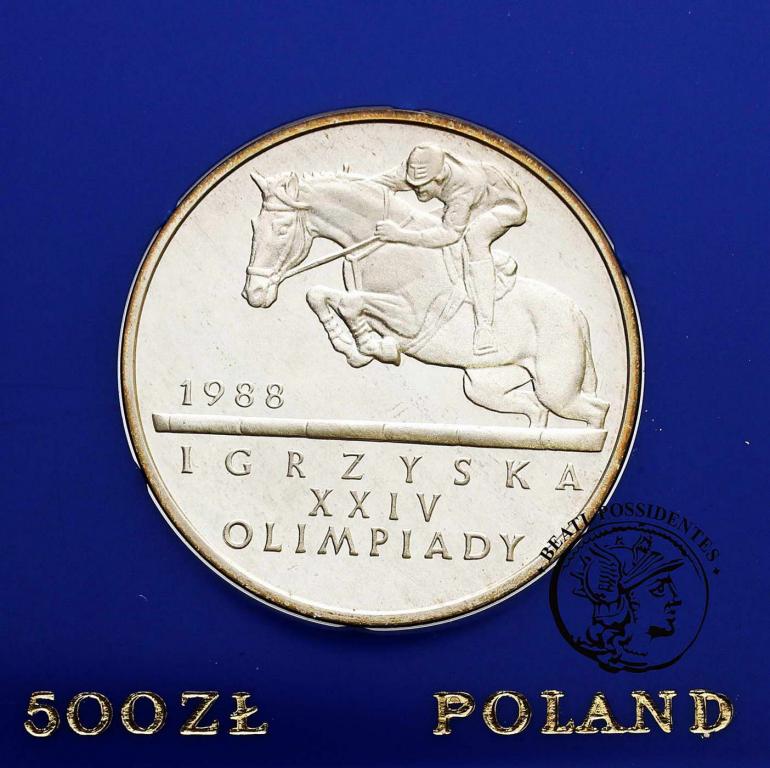Polska PRL 500 zł 1987 Oly Seul st. L