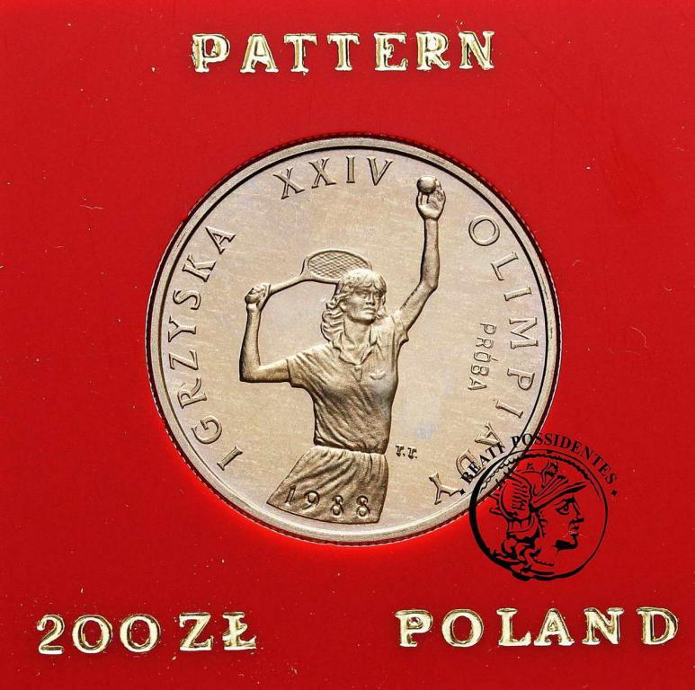 Polska PRL PRÓBA CuNi 200 zł 1987 tenisistka st.L