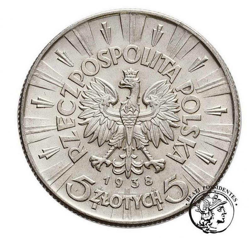 Polska 5 złotych 1938 Piłsudski st. 3+