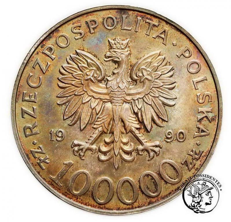 Polska 100000 zł 1990 Solidarność typ A st.1-