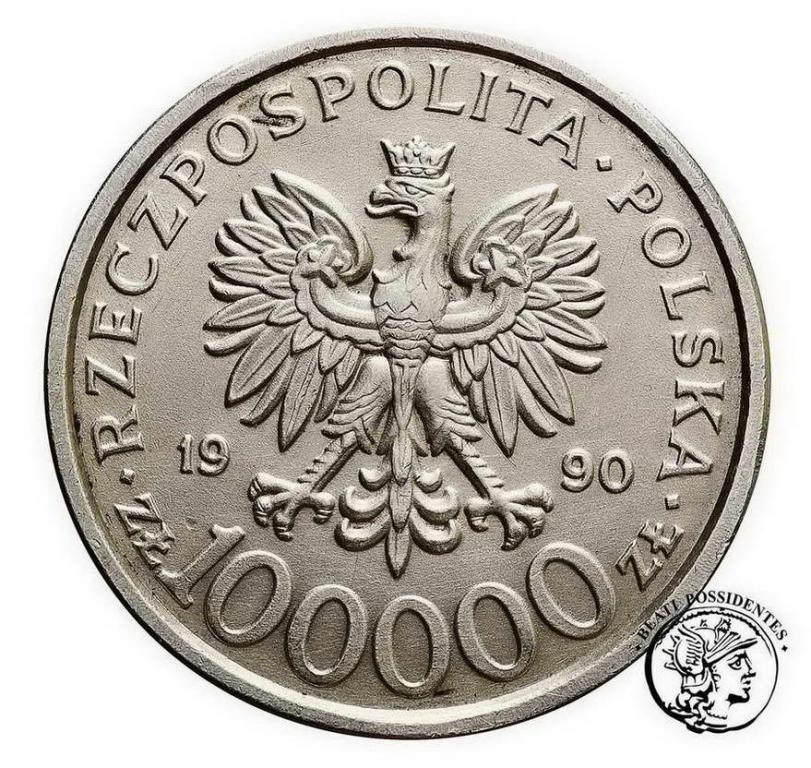 Polska 100000 zł 1990 Solidarność typ B st.1/1-