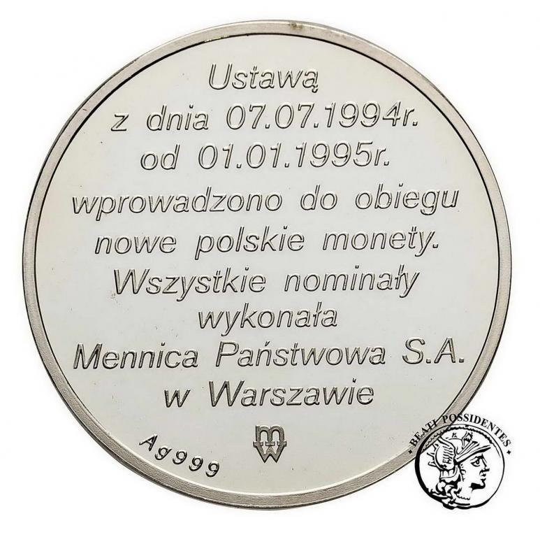Polska Medal ZŁOTOGROSZ srebro Ag .999 st. L