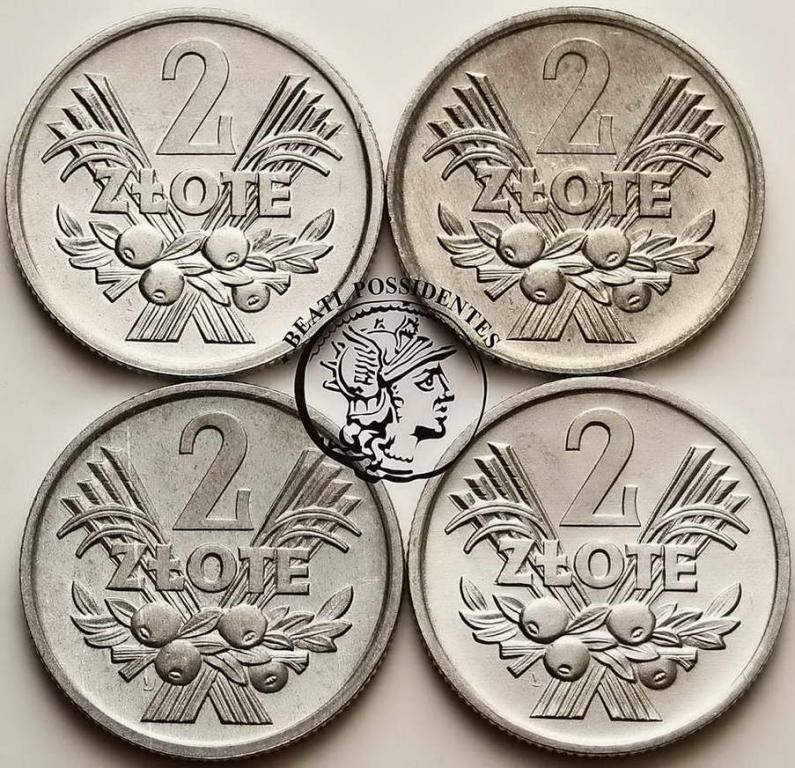 Polska PRL 2 złoty 1971 - 1974 lot 4 szt. st. 1