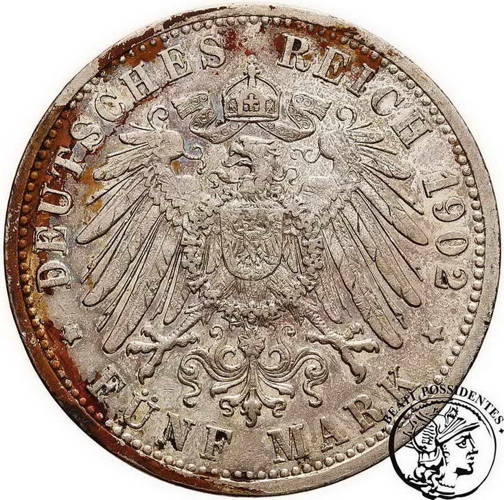 Niemcy Baden 5 marek 1902 G st. 3-/3