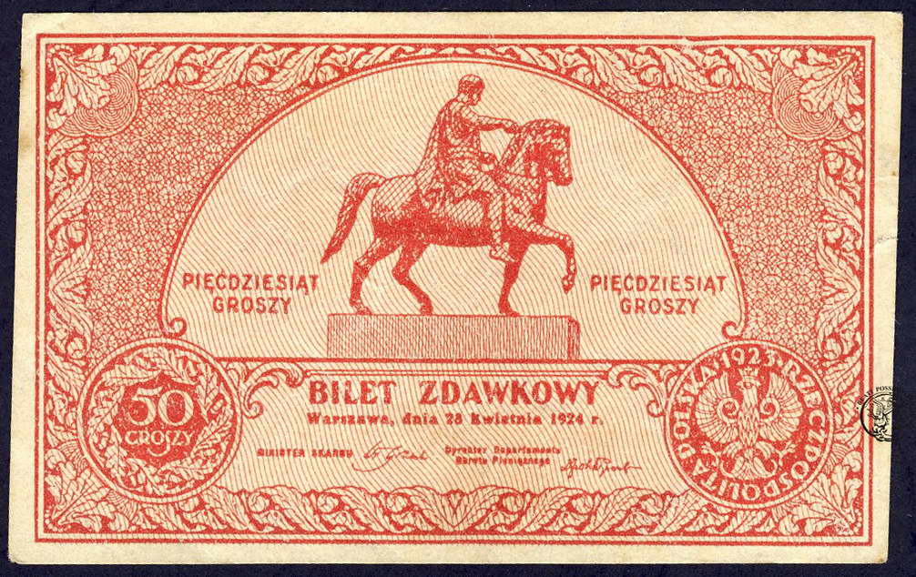 Polska 50 groszy 1924 st. 3+