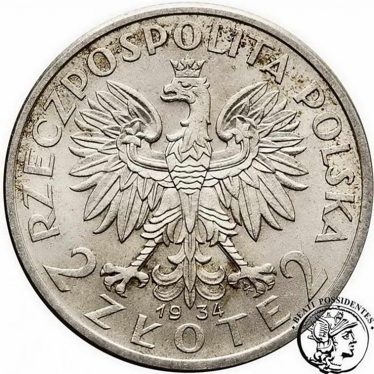Polska II RP 2 złote 1933 Głowa kobiety st. 2+