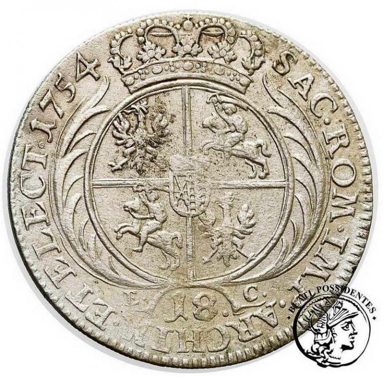 August III Sas ort koronny 1754 (efraimek) st. 3