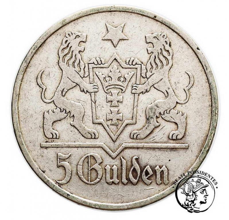 Polska WMG 5 Guldenów 1923 st. 3