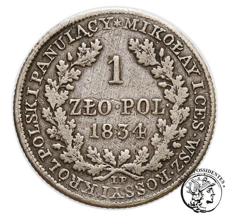 Polska 1 złoty 1834 Mikołaj I st. 3-