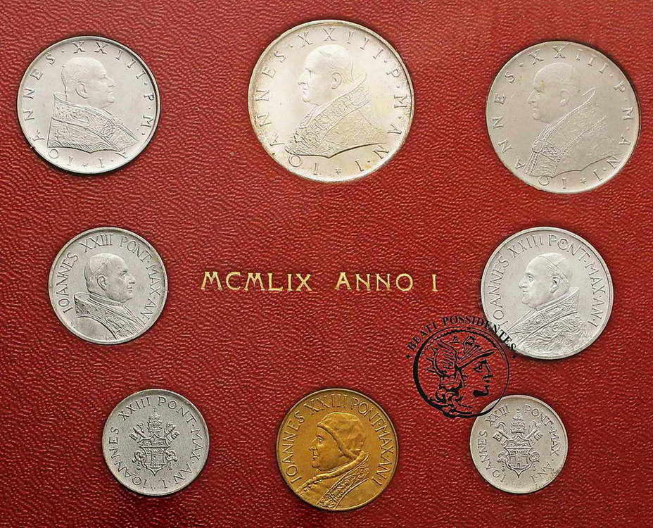 Watykan zestaw monet 1959 Jan XXIII st.1