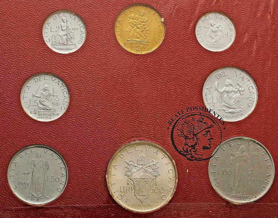 Watykan zestaw monet 1959 Jan XXIII st.1