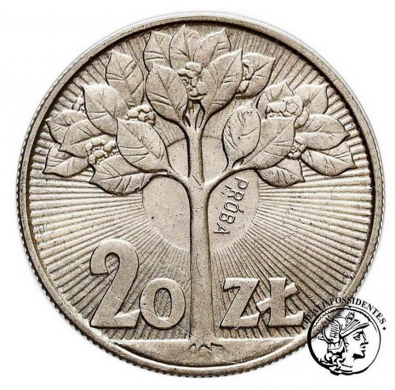 PRÓBA CuNi 20 złotych 1973 drzewko st.1