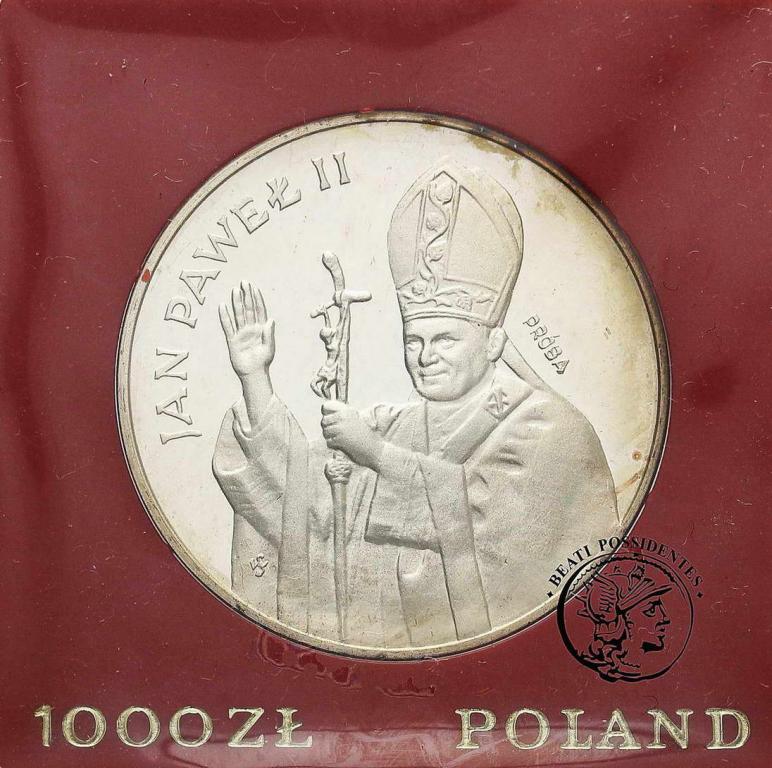 PRÓBA SREBRO 1000 złotych 1982 Jan Paweł II st.L