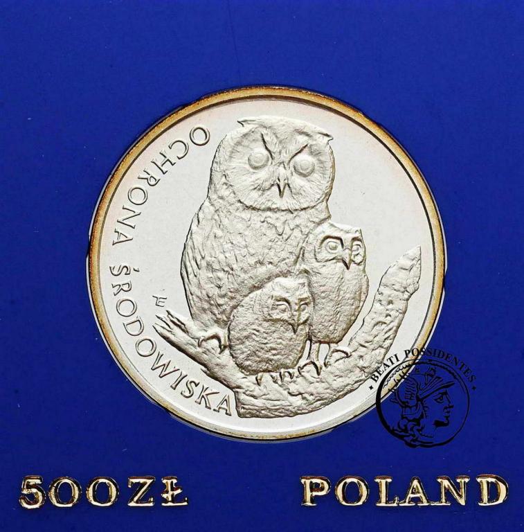 PRL 500 złotych 1986 Sowa z młodymi st.L/L-
