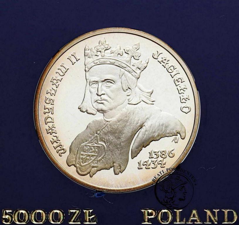 Polska PRL 5000 złotych 1989 W. Jagiełło st.L