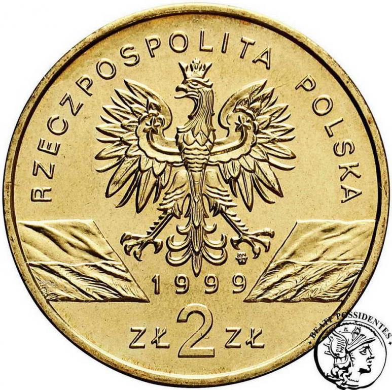 Polska III RP 2 złote 1999 Wilki st. 2-