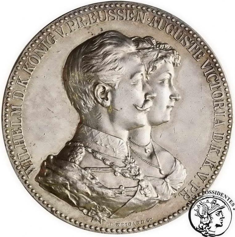 Niemcy Prusy medal srebrny jubileusz st. 3+