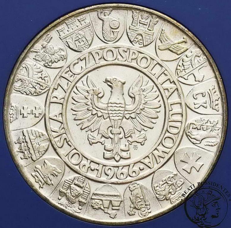 PRÓBA SREBRO 100 złotych 1966 Millenium st. 1