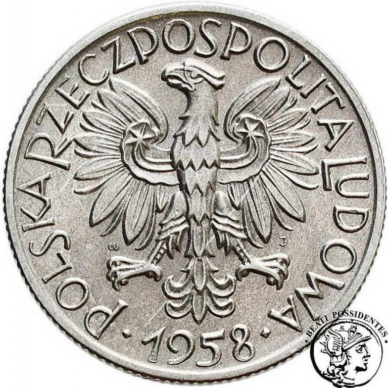 Polska PRL 5 złotych 1958 Rybak st. 2