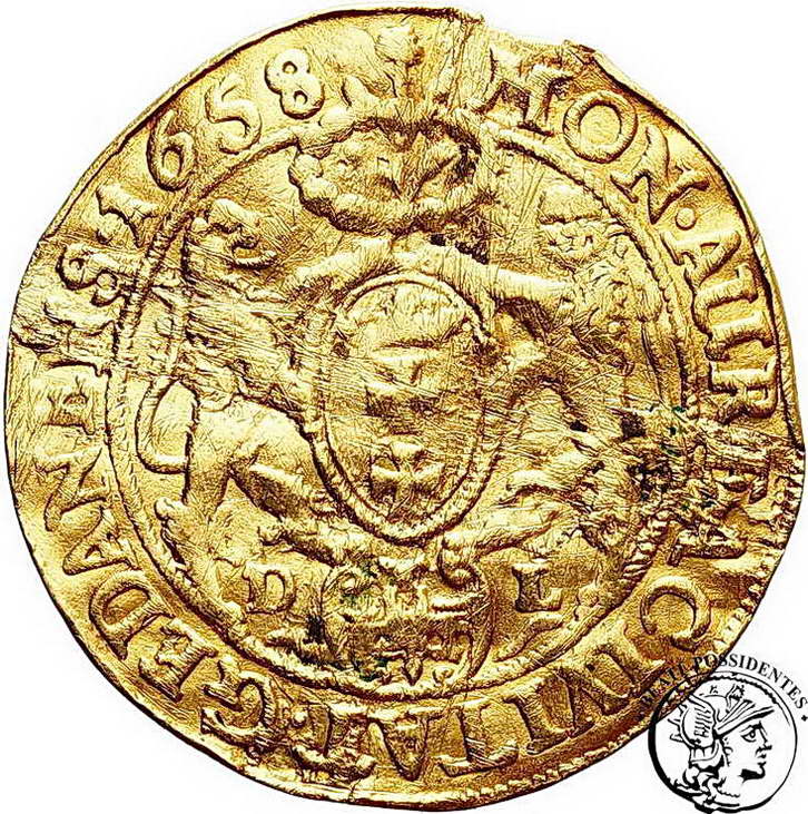 Polska Jan II Kazimierz dukat 1659 Gdańsk st. 4