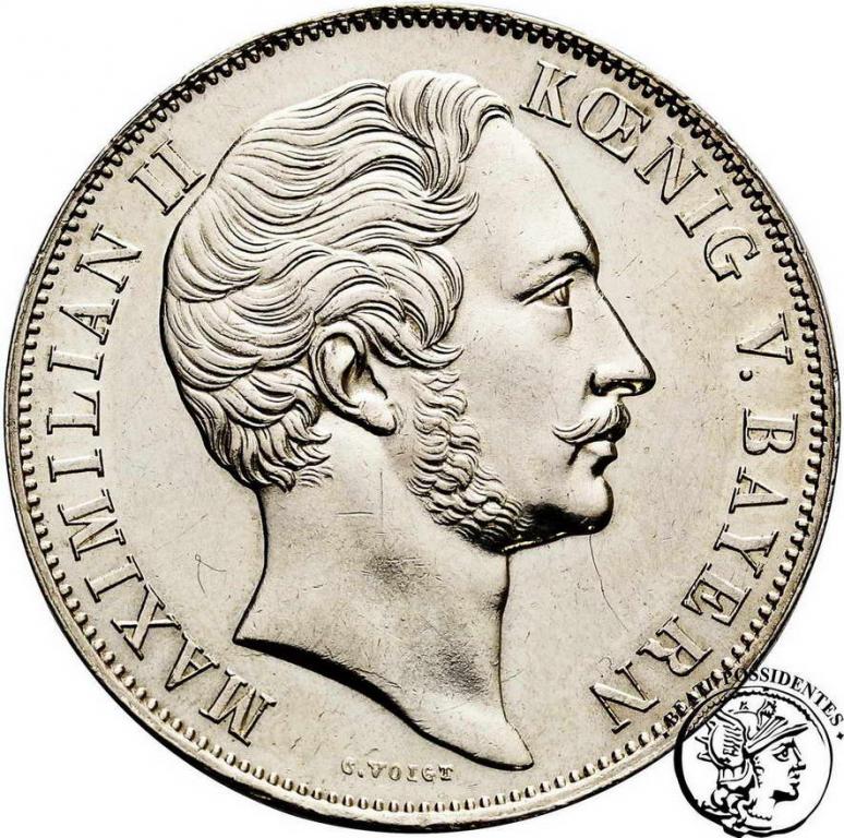 Niemcy Bawaria podwójny gulden 1855 st. 3+