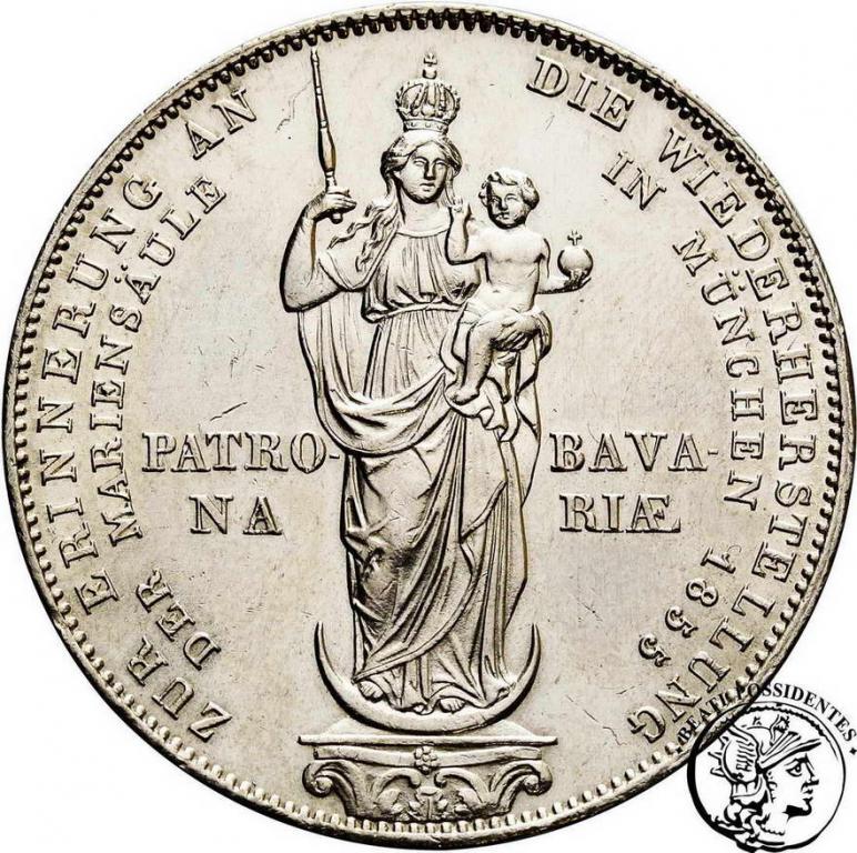 Niemcy Bawaria podwójny gulden 1855 st. 3+