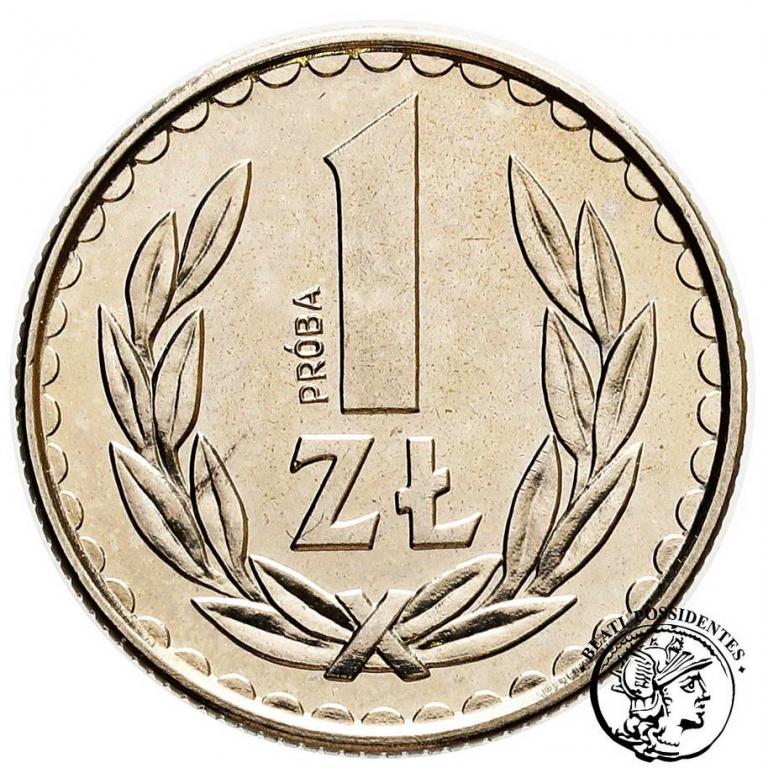 Polska PRÓBA Nikiel 1 złoty 1986 st. 1-/1