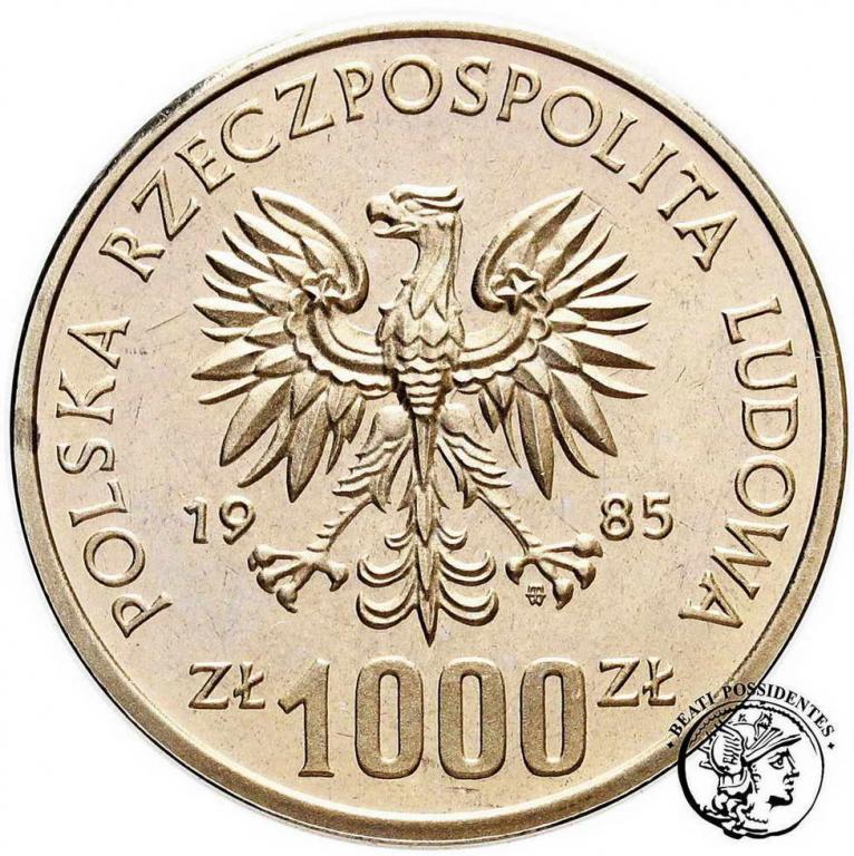 Polska PRÓBA Nikiel 1000 zł 1985 Wiewiórka st.L-/L