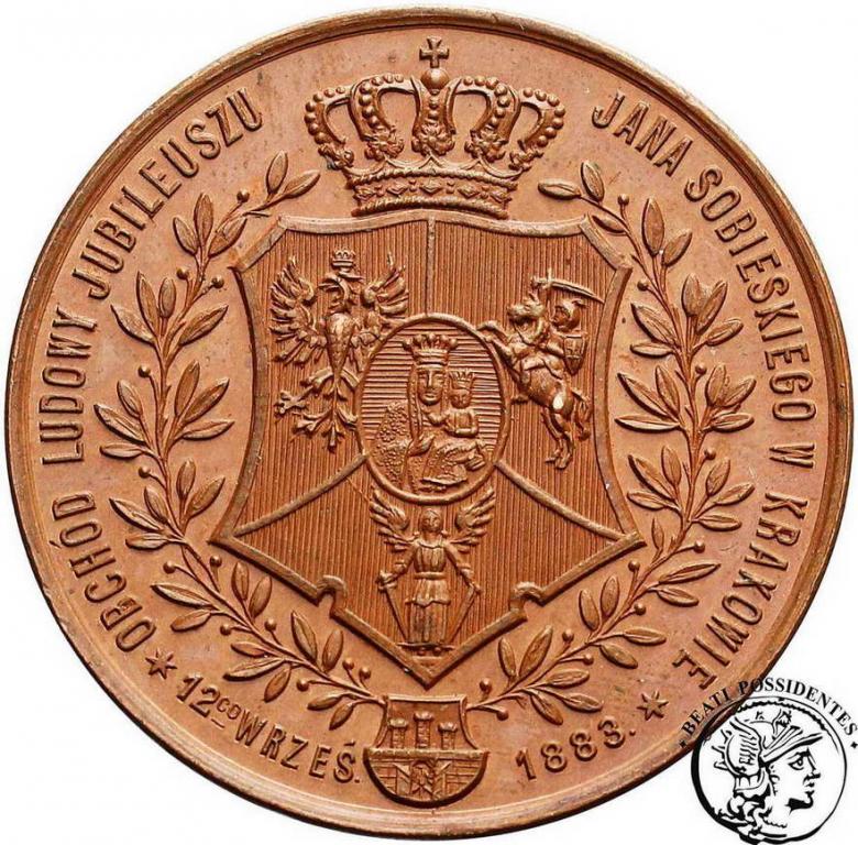Polska medal 1883 Jan Sobieski brąz st. 1
