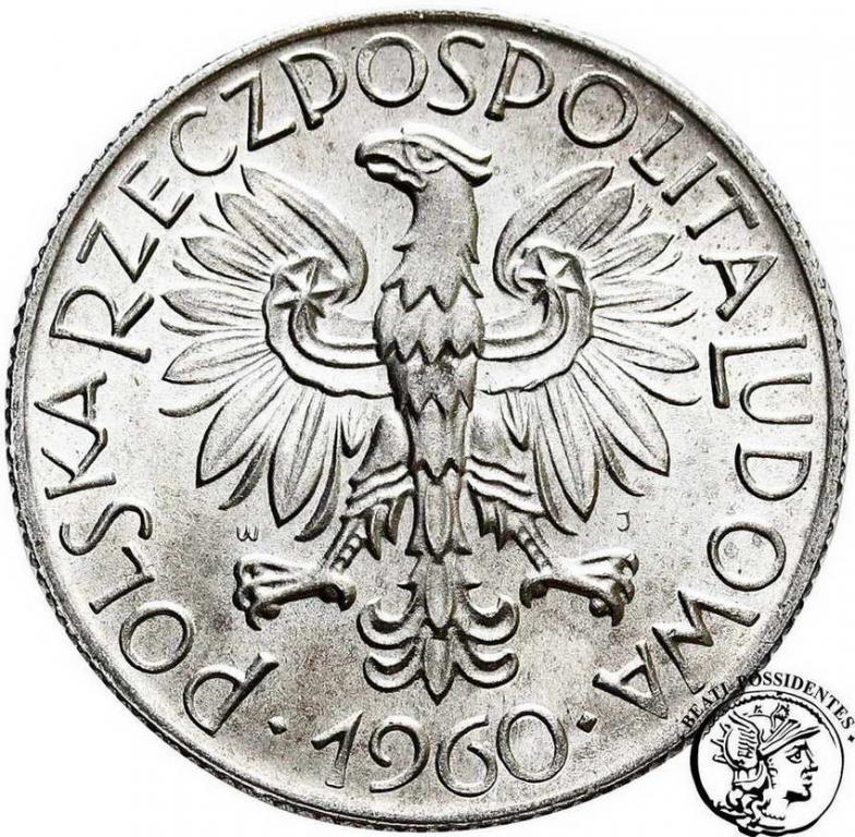 Polska PRL 5 złotych 1960 Rybak st. 1-