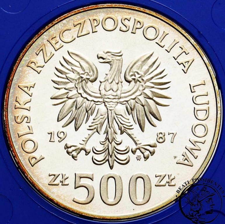 Polska PRL 500 złotych 1987 Olimpiada Calgary st.L