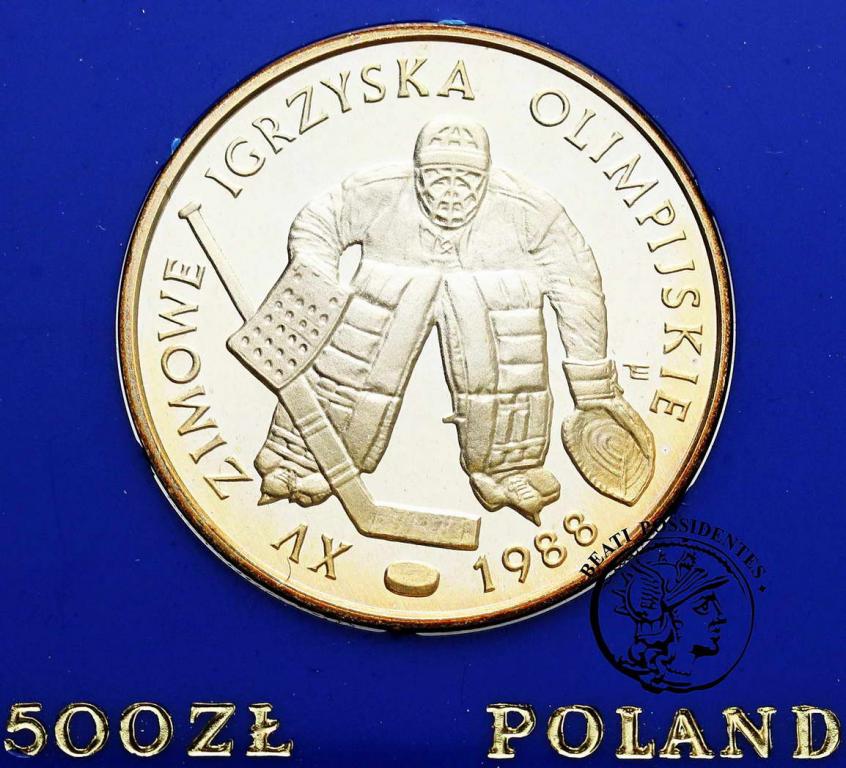 Polska PRL 500 złotych 1987 Olimpiada Calgary st.L