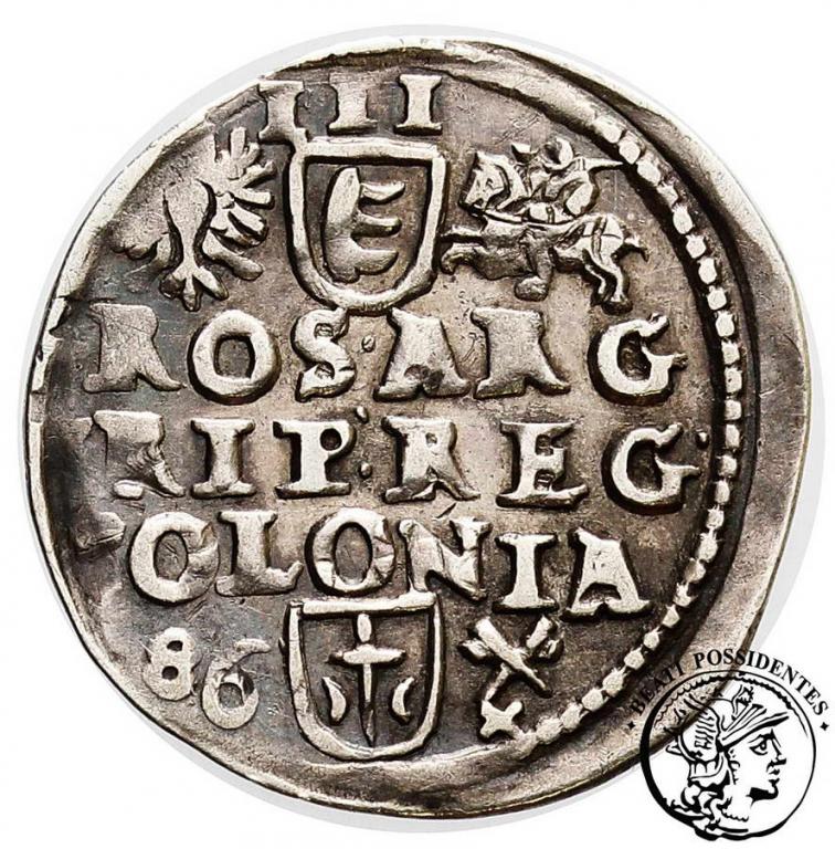 Stefan Batory trojak koronny 1586 Poznań st. 3+