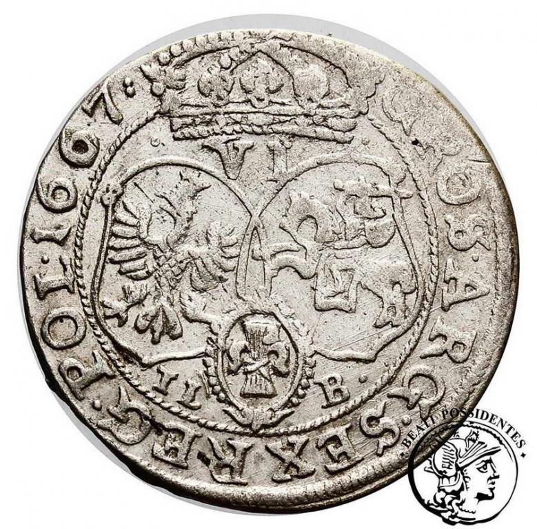 Polska Jan Kazimierz szóstak kor. 1667 st. 3+