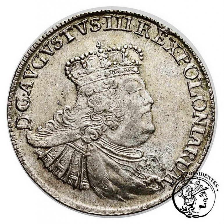 Polska August III Sas ort kor. 1756 st. 2-