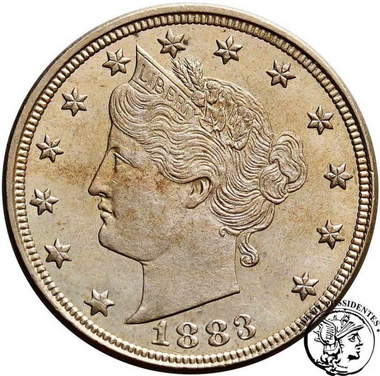 USA 5 centów 1883 W/CENTS st. 1-