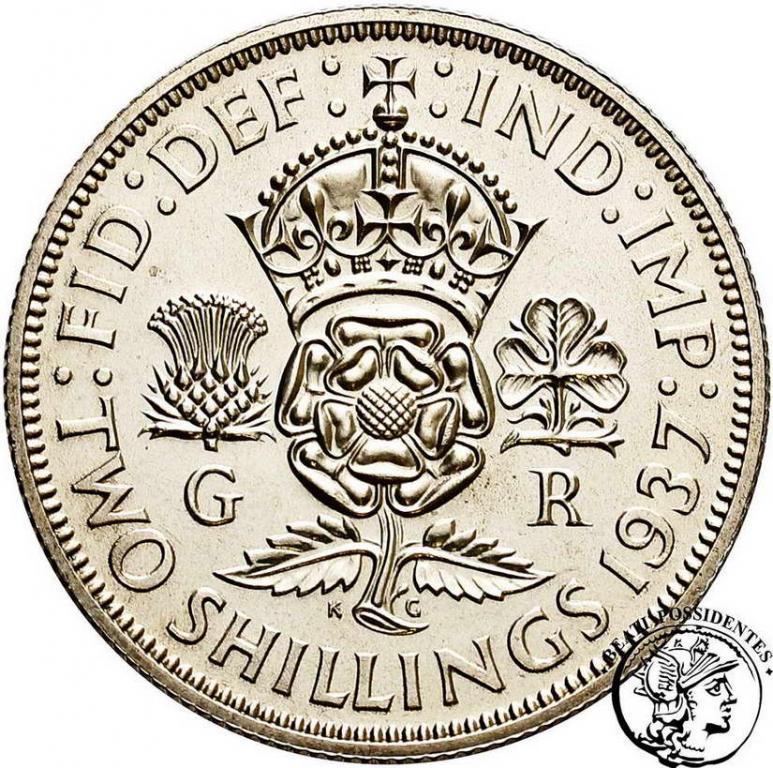 Wielka Brytania 2 Shilling 1937 st. L/L-