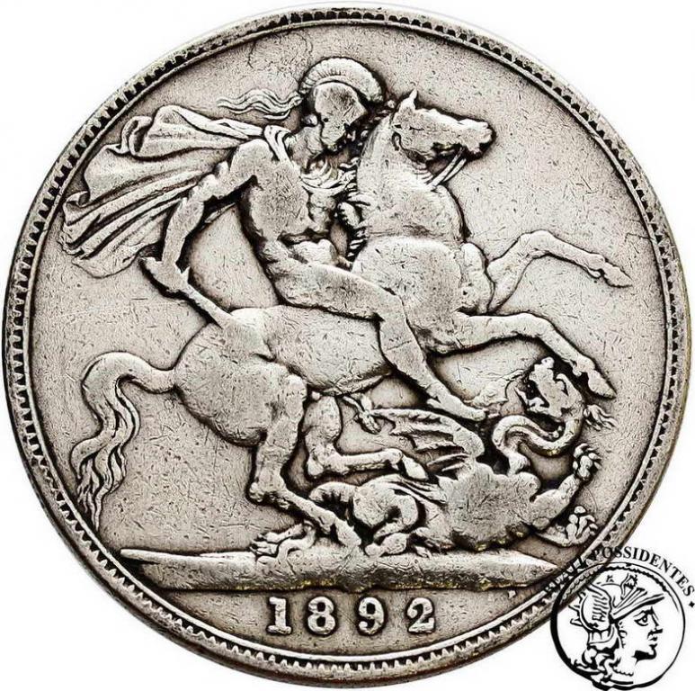 Wielka Brytania 5 Shilling (crown) 1892 st. 3