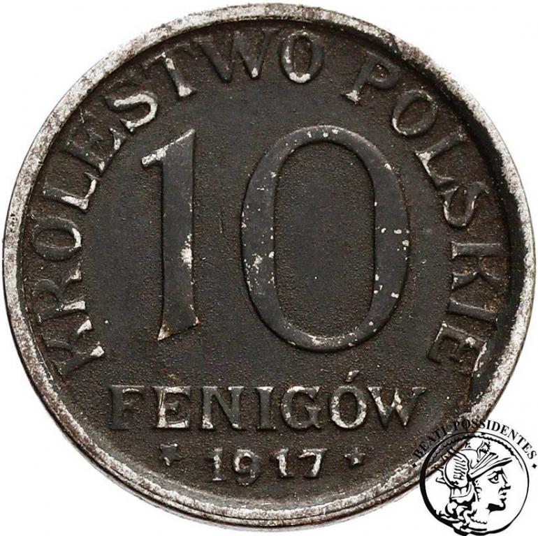 Polska 10 Fenigów 1917 bliżej obrzeża st. 3