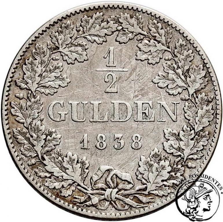 Niemcy Bawaria 1/2 Gulden 1858 st. 3-